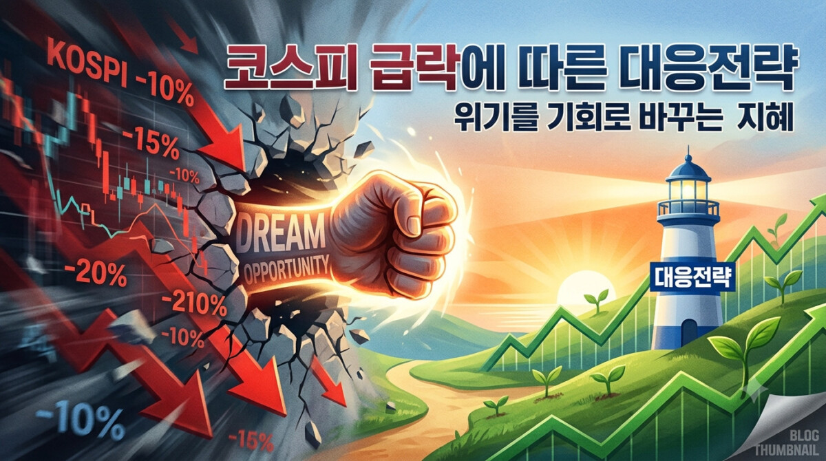 코스피 급락장을 기회로 만드는 의지를 나타내는 사진